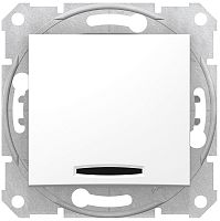 Переключатель с подсветкой без рамки Schneider Electric Sedna 1-кл. проходной белый картинка